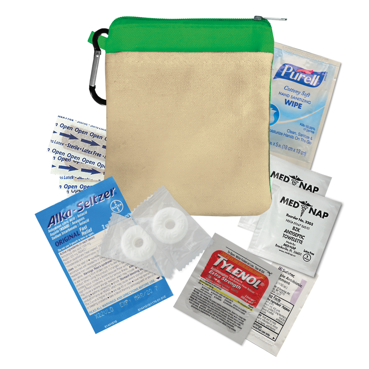 Custom logo New Recovery Zipper Pouch First Aid Kit – 12 Piece