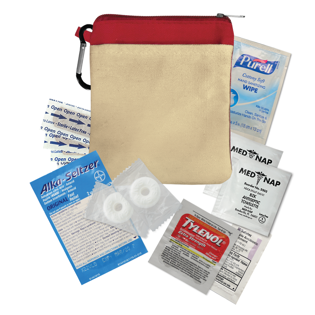Custom logo New Recovery Zipper Pouch First Aid Kit – 12 Piece