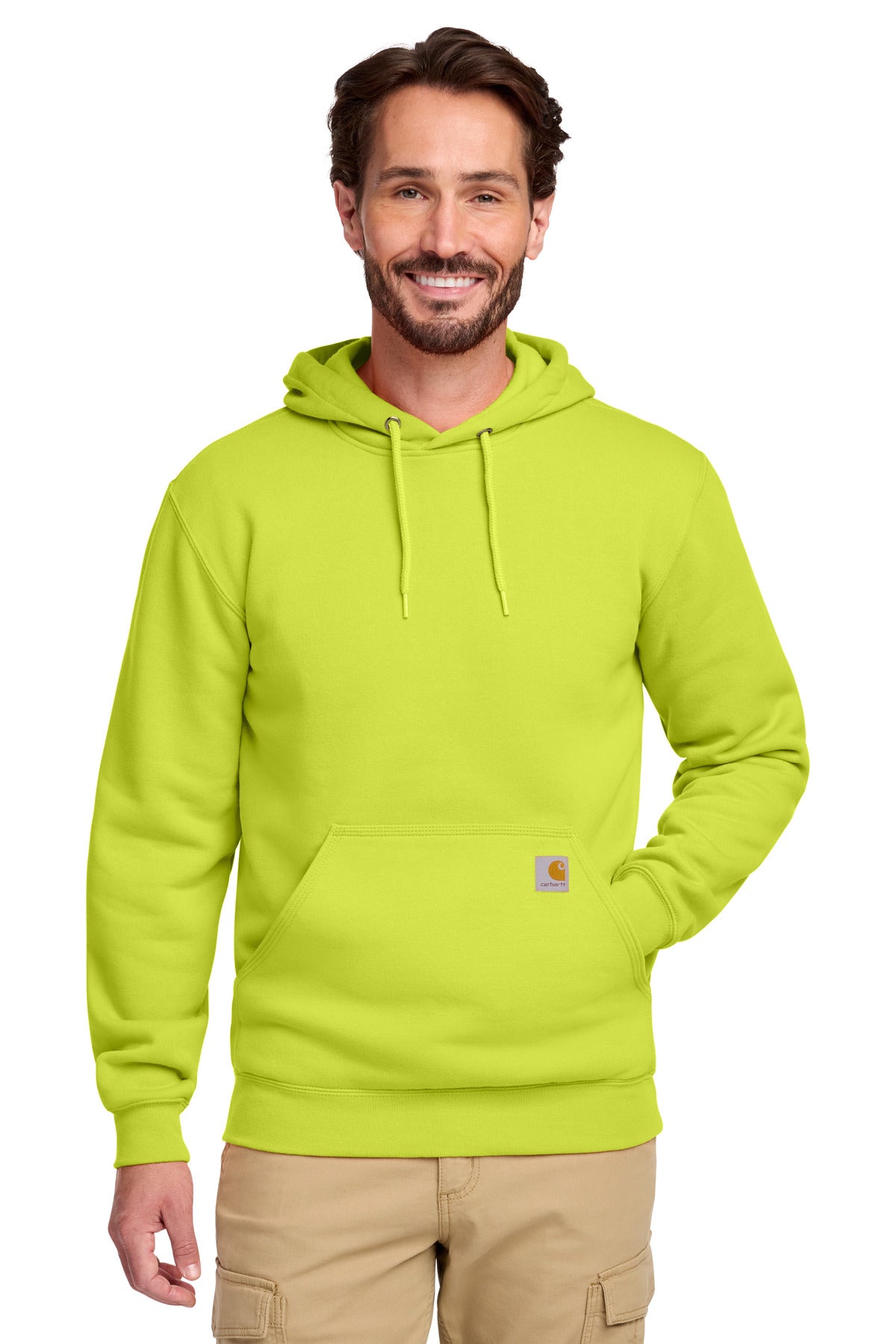 Custom logo Carhartt ® Midweight Hooded Sweatshirt. CTK121 in Brite Lime