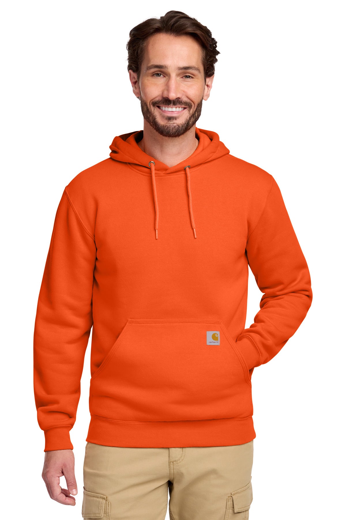 Custom logo Carhartt ® Midweight Hooded Sweatshirt. CTK121 in Brite Orange