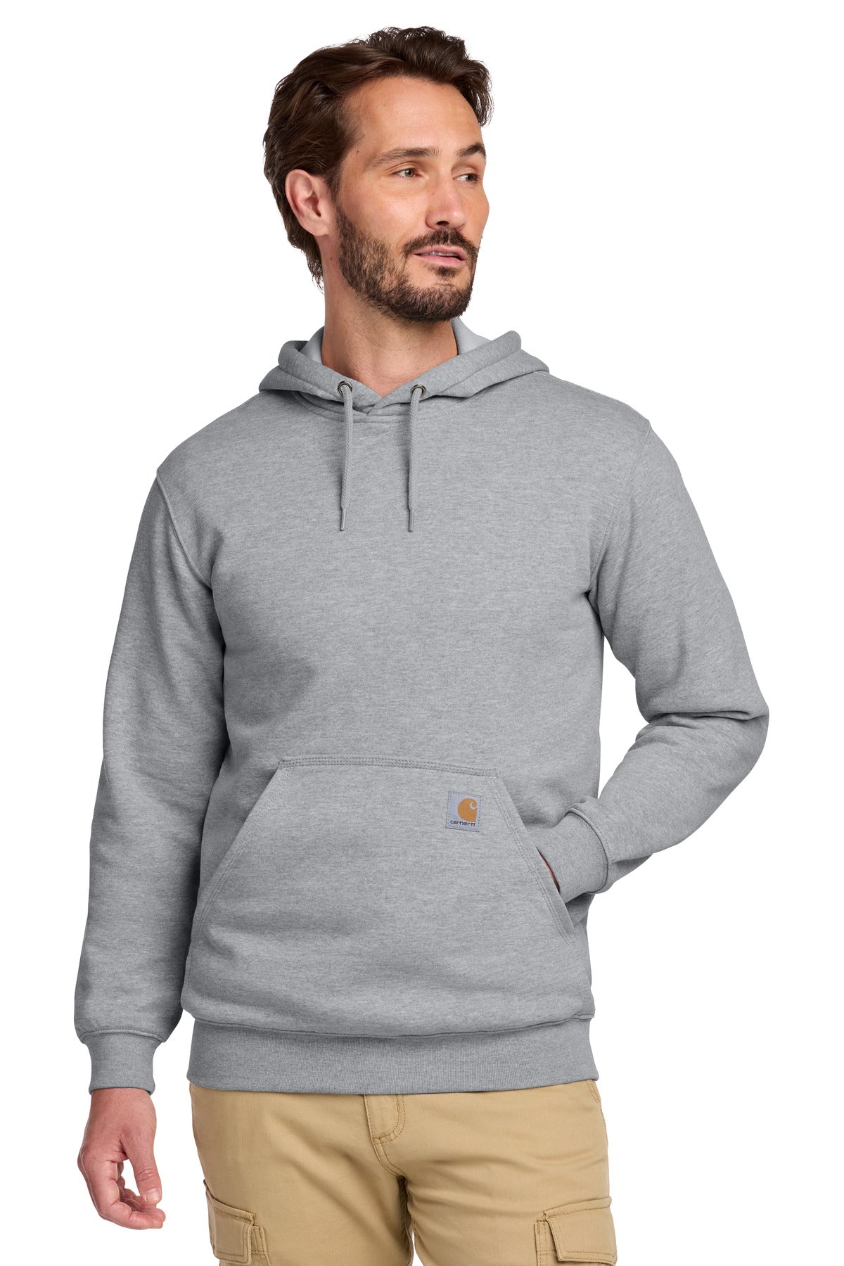 Custom logo Carhartt ® Midweight Hooded Sweatshirt. CTK121 in Heather Grey