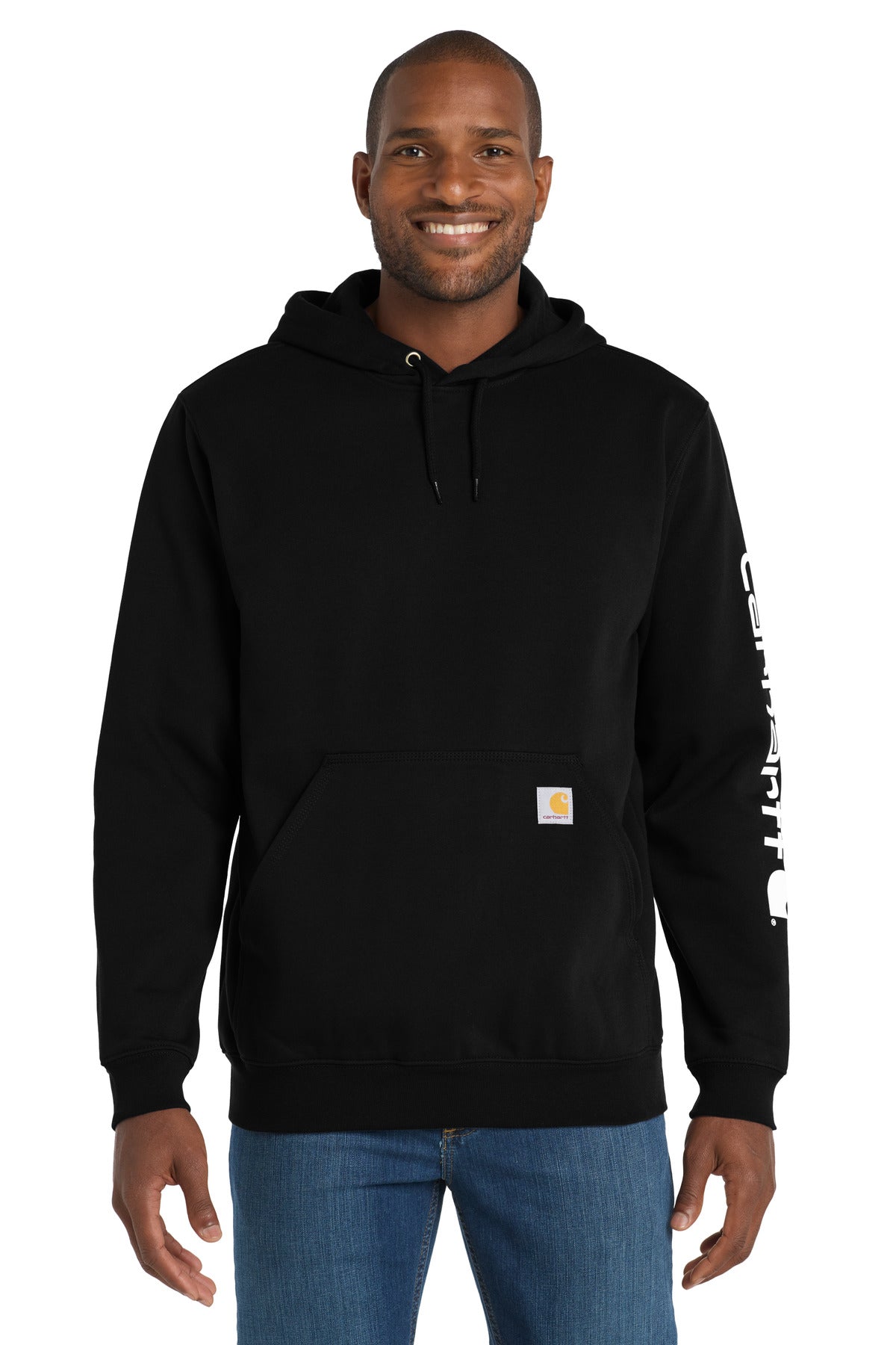 Custom logo Carhartt® Midweight Hooded Logo Sweatshirt CTK288 in Black