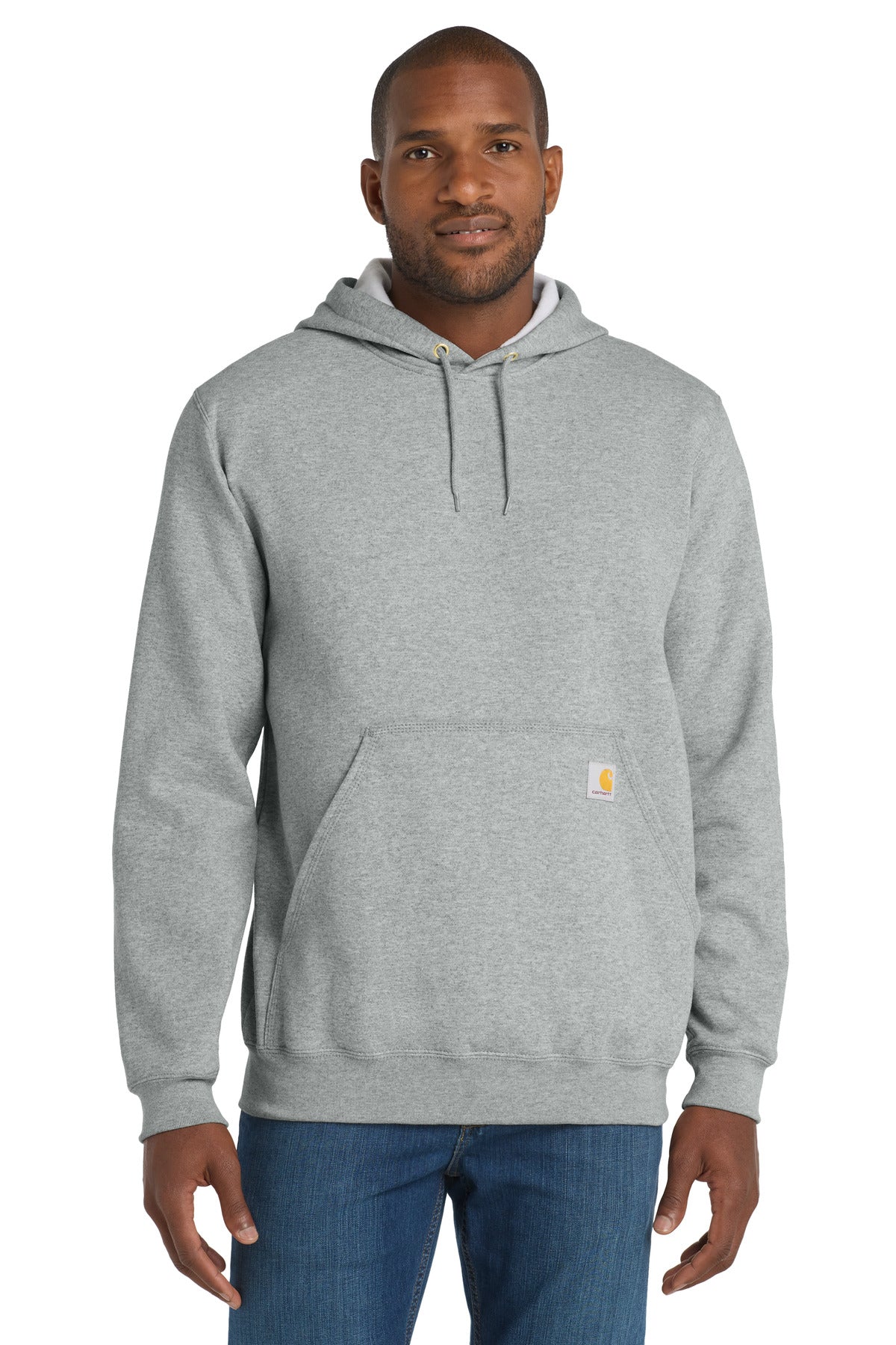 Custom logo Carhartt® Midweight Hooded Logo Sweatshirt CTK288 in Heather Grey