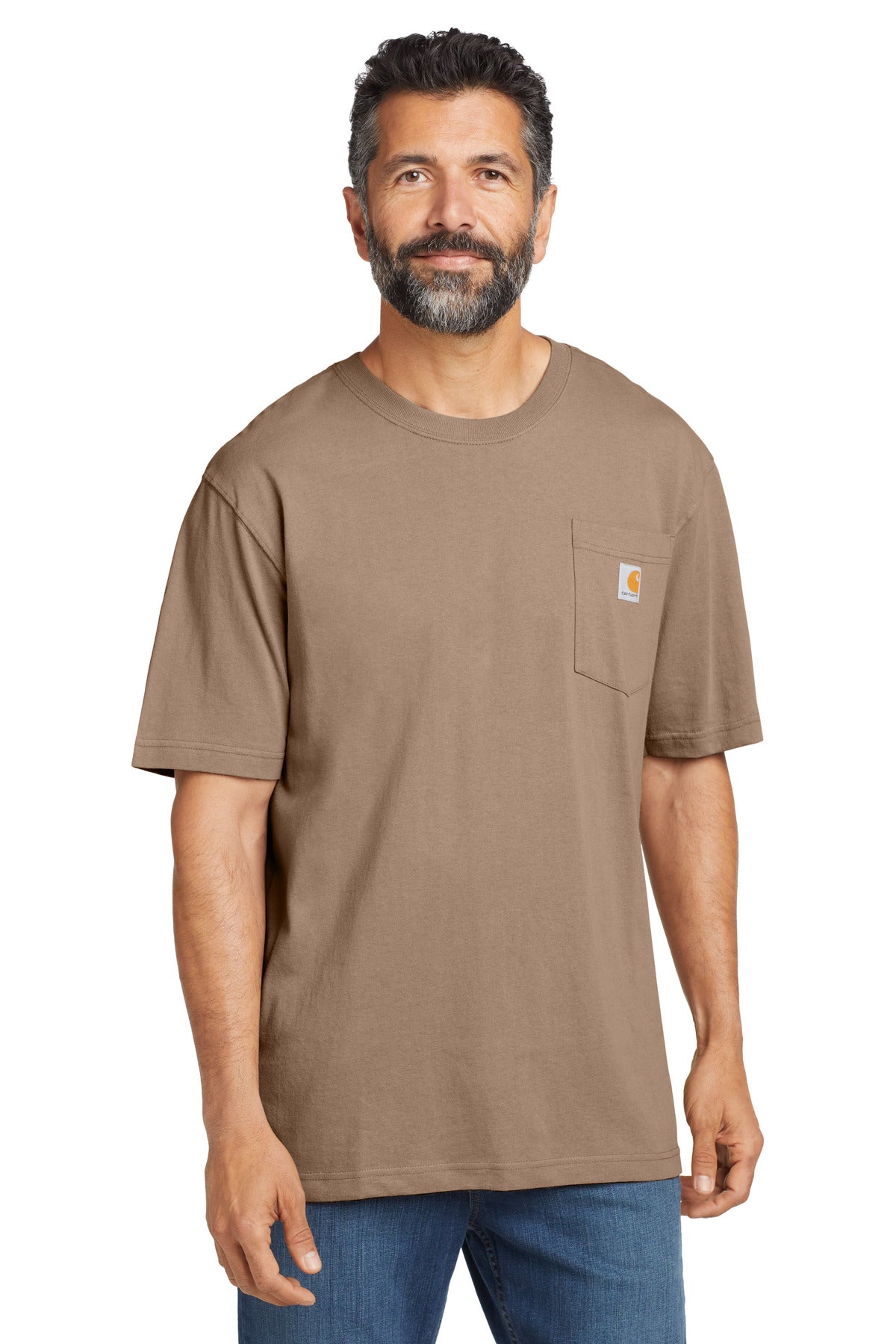 Custom logo Carhartt ® Workwear Pocket Short Sleeve T-Shirt. CTK87 in Desert