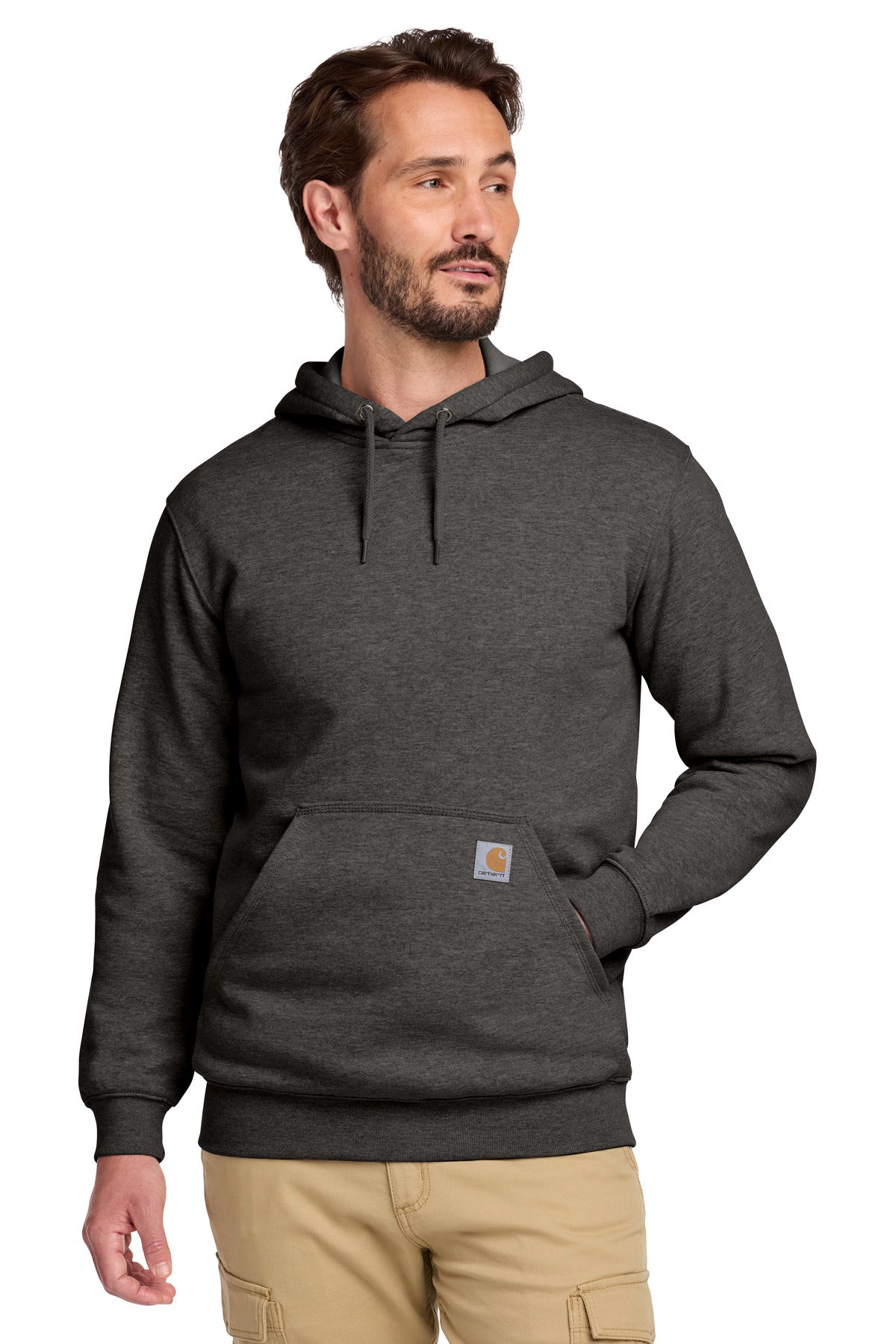 Custom logo Carhartt® Tall Midweight Hooded Sweatshirt CTTK121 in Carbon Heather