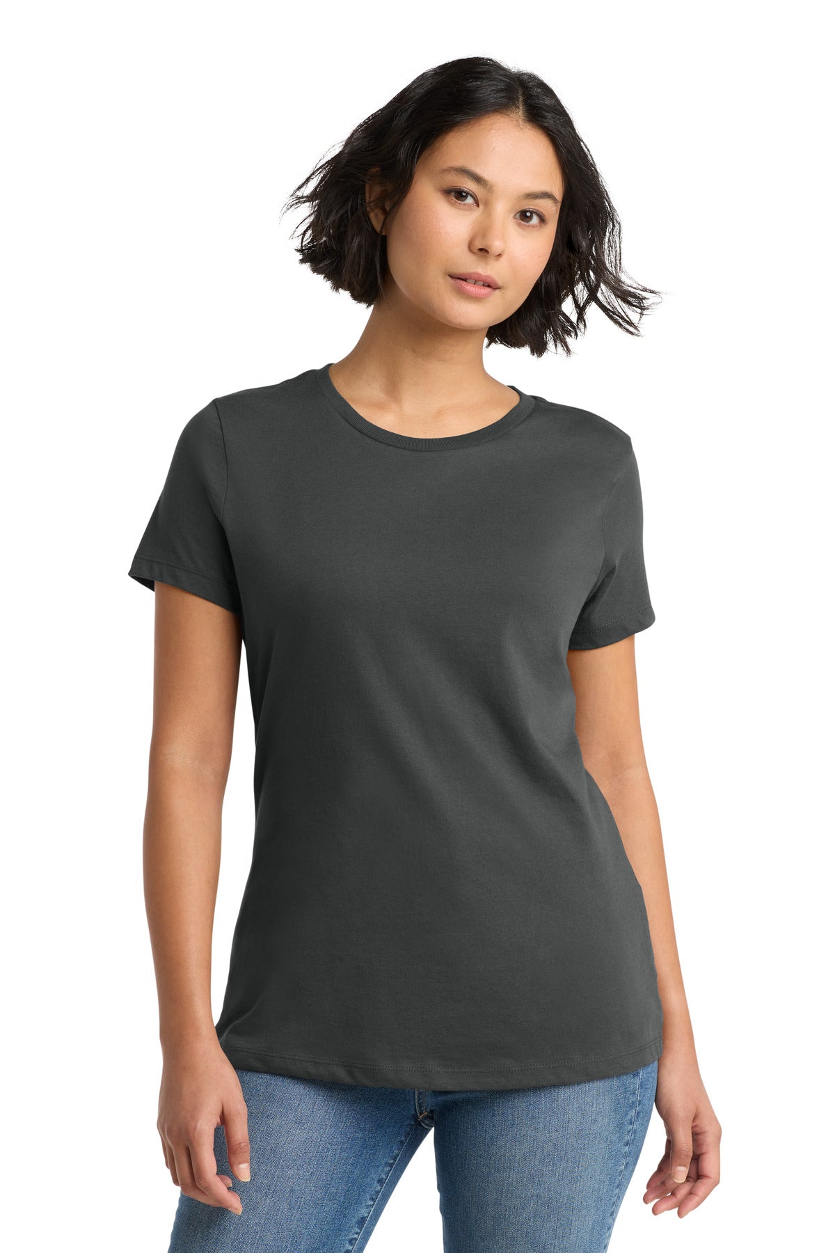 Custom logo District® Women's Perfect Weight®Tee. DM104L in Charcoal