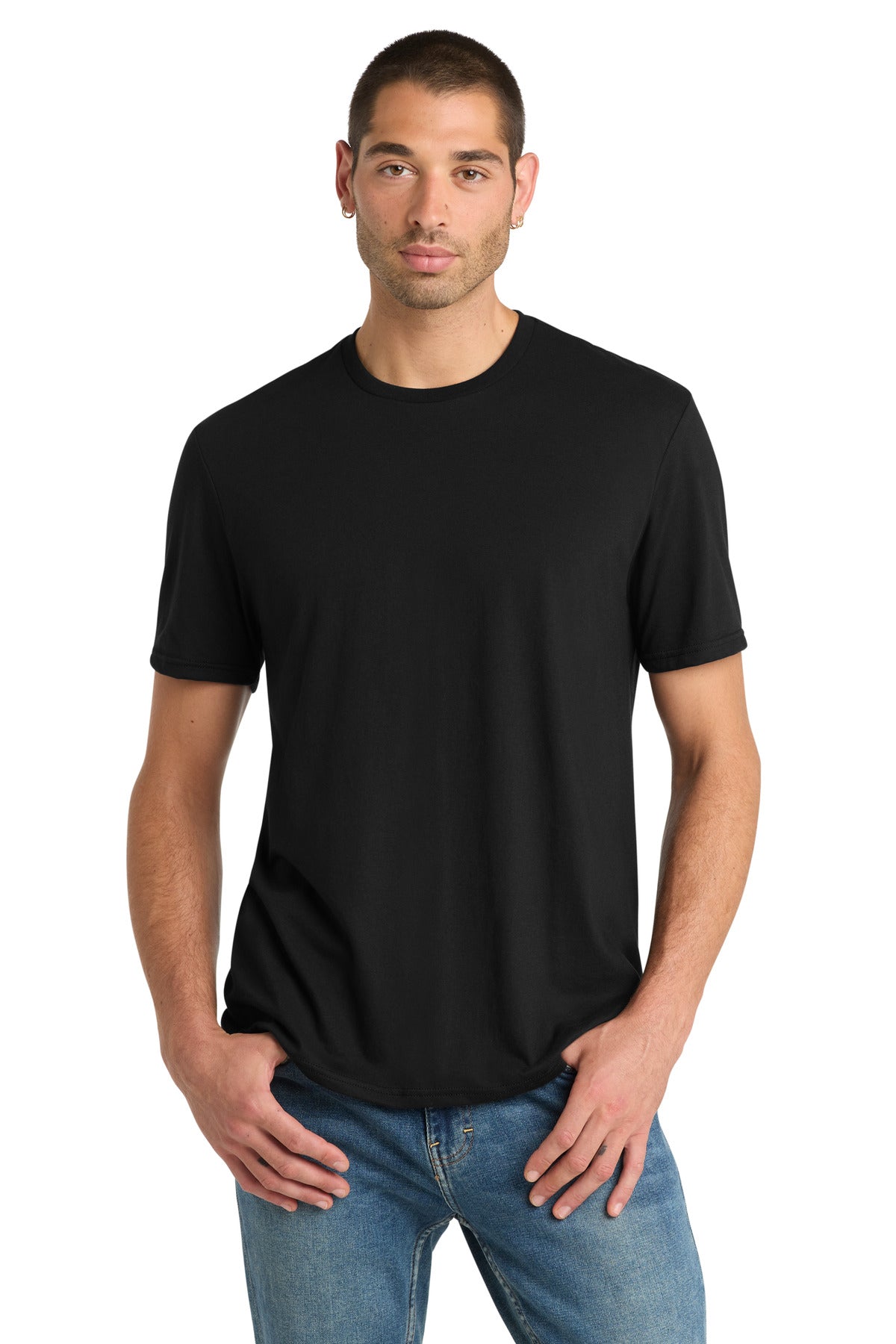 Custom logo District® Perfect Blend® CVC Tee. DM108 in Black