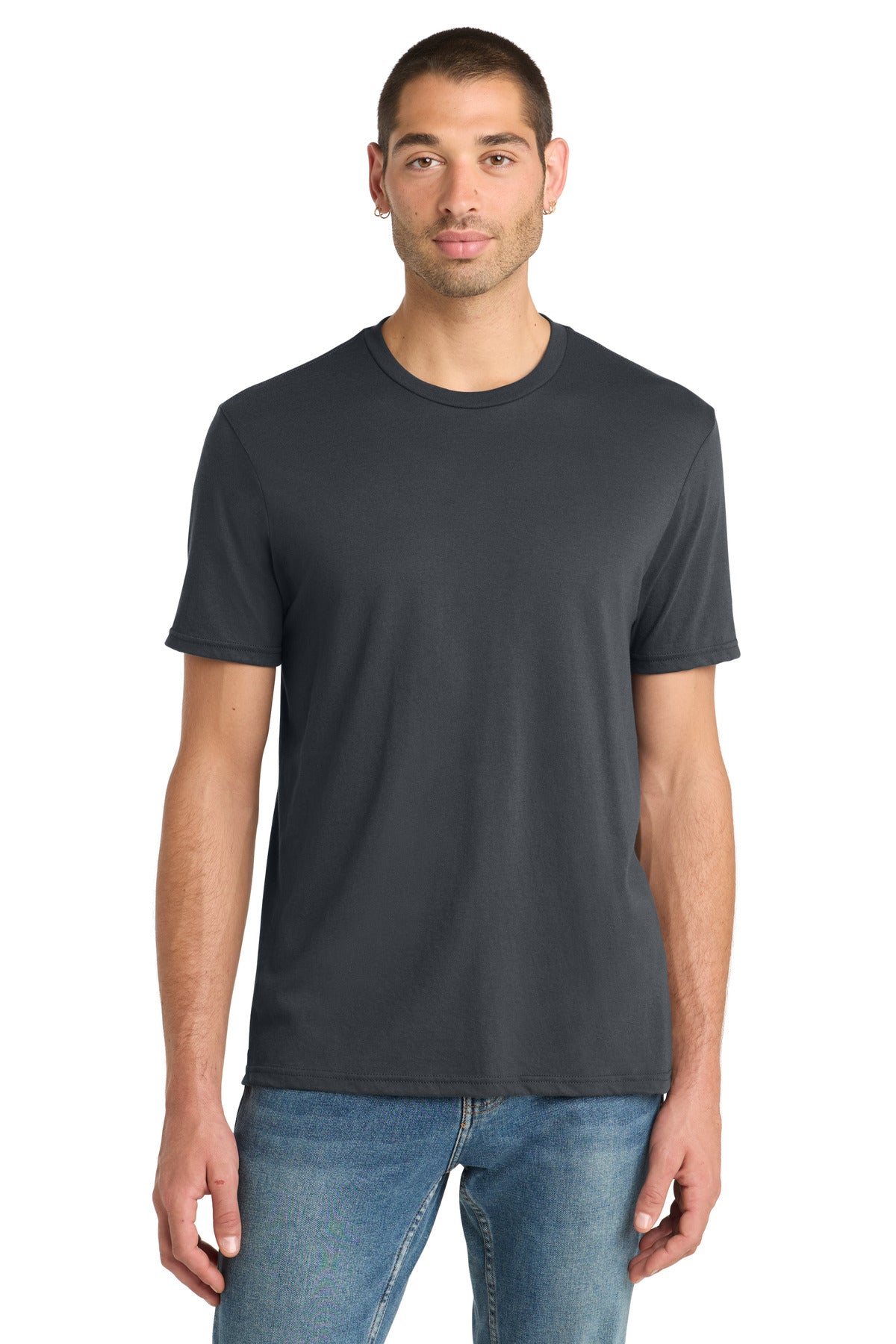 Custom logo District® Perfect Blend® CVC Tee. DM108 in Charcoal