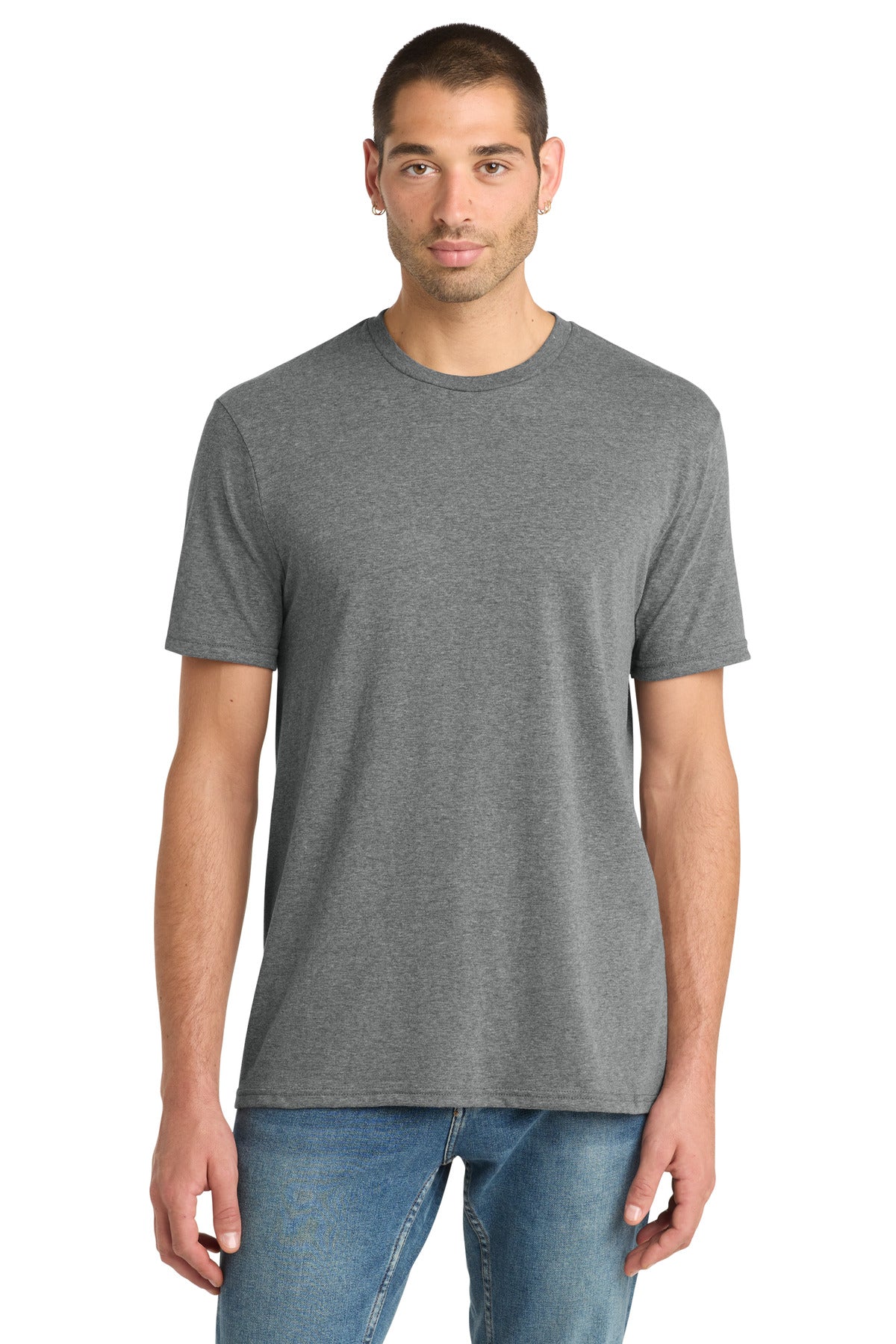 Custom logo District® Perfect Blend® CVC Tee. DM108 in Grey Frost