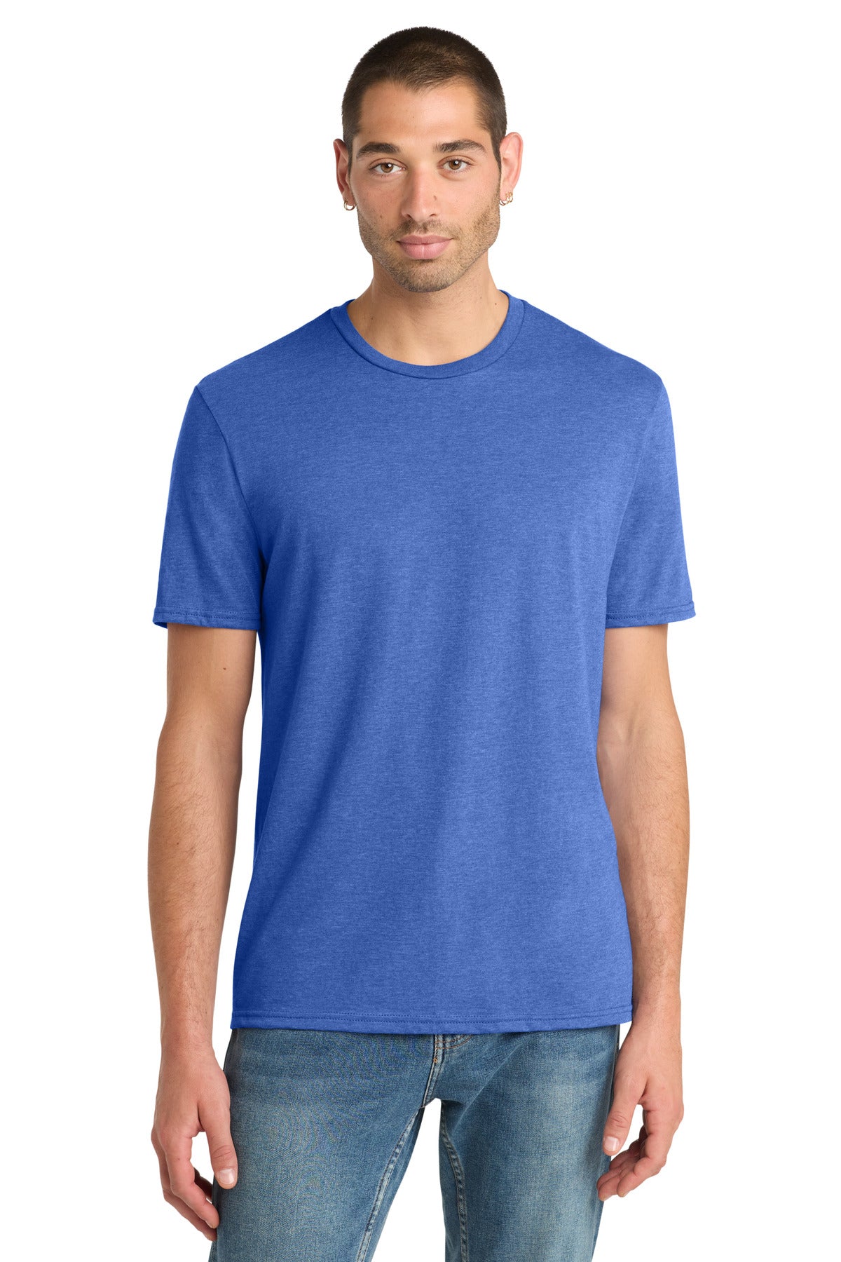 Custom logo District® Perfect Blend® CVC Tee. DM108 in Royal Frost