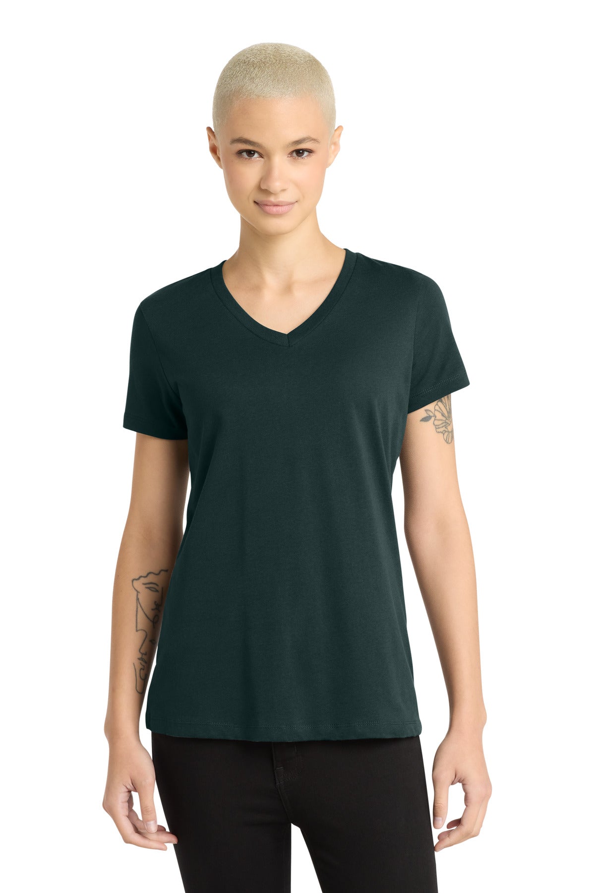 Custom logo District® - Women's Perfect Weight® V-Neck Tee. DM1170L in Rainforest