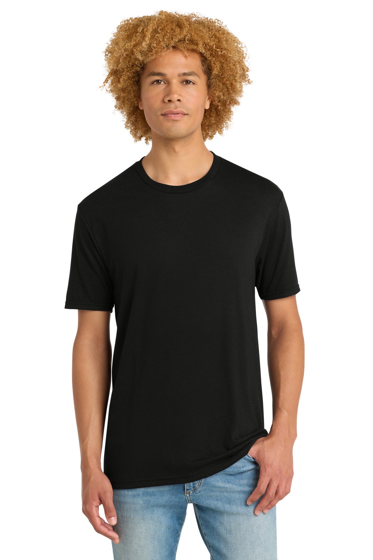 Custom logo District ®  Perfect Tri ®  DTG Tee DM130DTG in Black