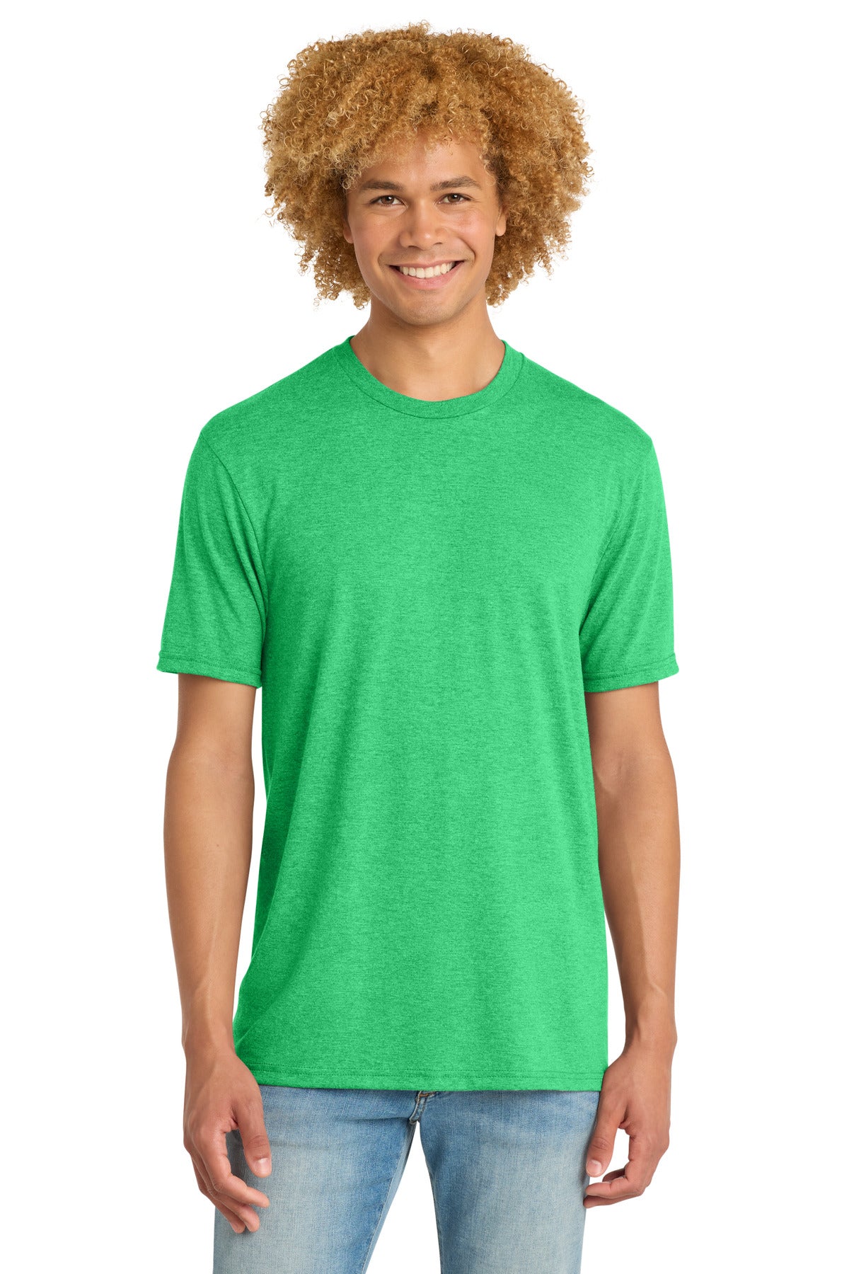 Custom logo District ®  Perfect Tri ®  DTG Tee DM130DTG in Green Frost