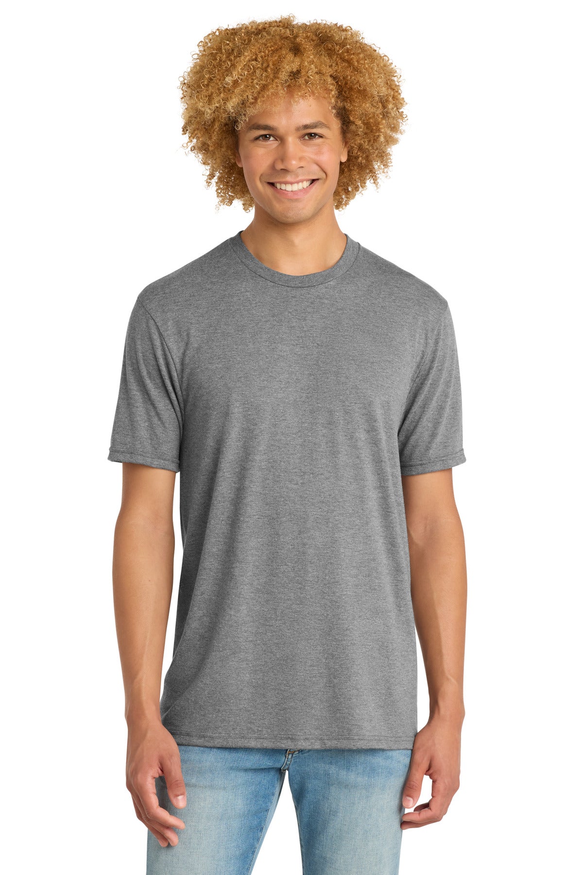 Custom logo District ®  Perfect Tri ®  DTG Tee DM130DTG in Grey Frost