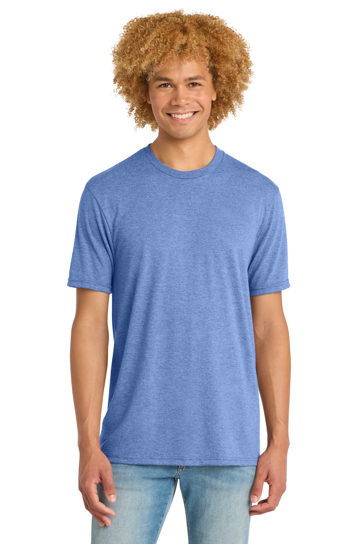 Custom logo District ®  Perfect Tri ®  DTG Tee DM130DTG in Maritime Frost