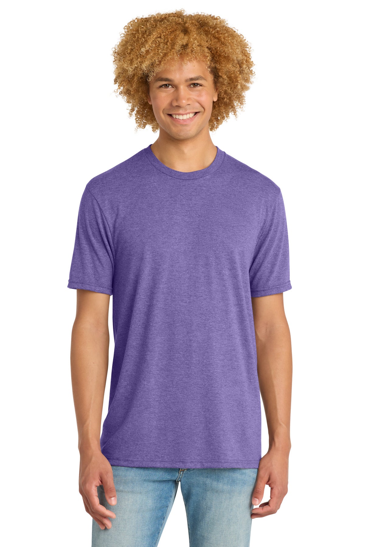Custom logo District ®  Perfect Tri ®  DTG Tee DM130DTG in Purple Frost