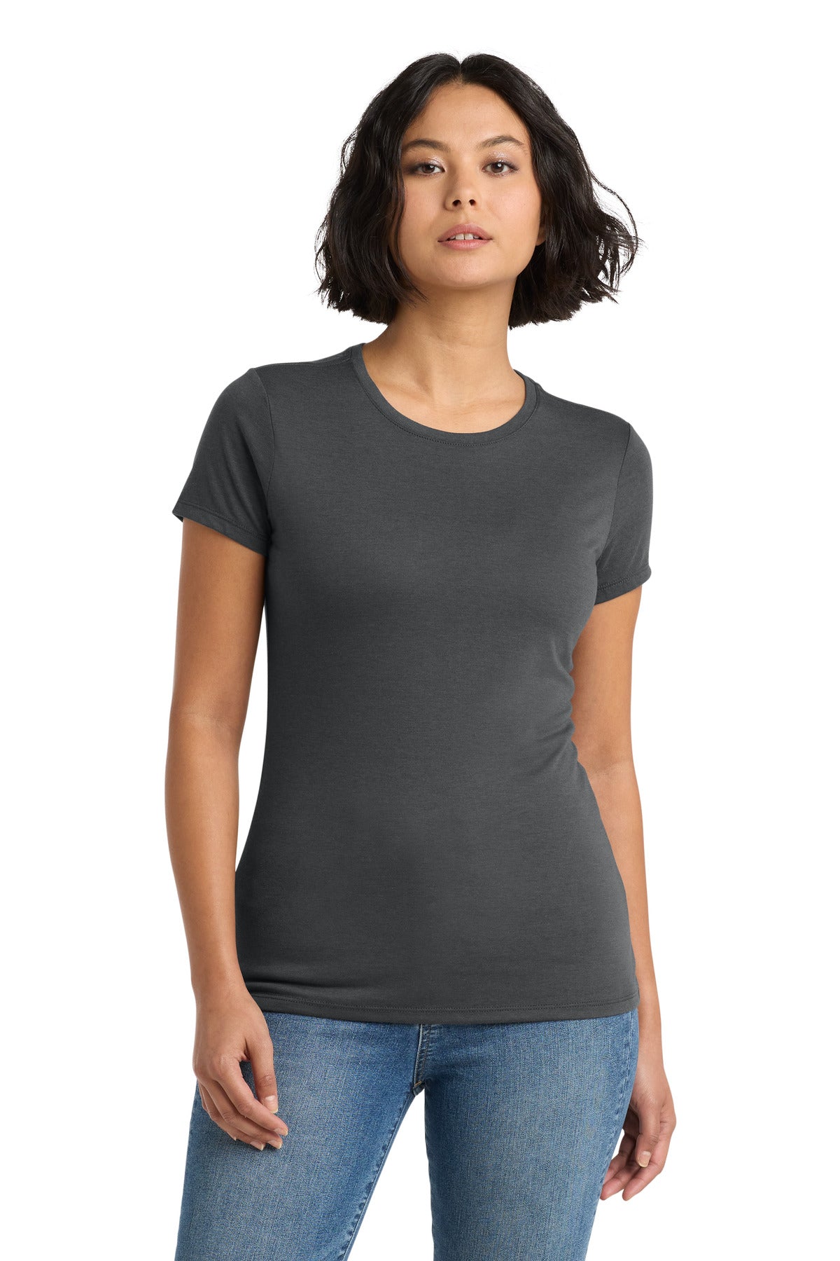 Custom logo District ® Women's Perfect Tri® Tee. DM130L in Charcoal
