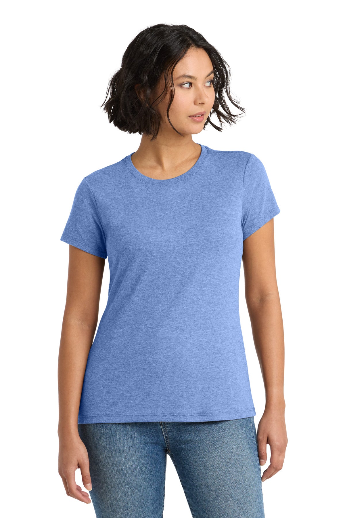 Custom logo District ® Women's Perfect Tri® Tee. DM130L in Maritime Frost