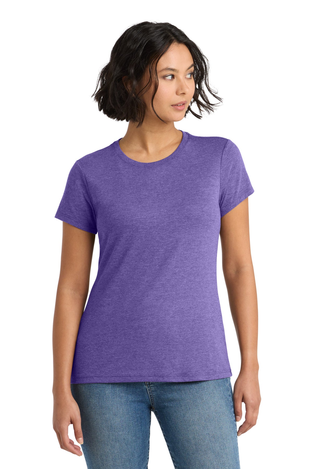 Custom logo District ® Women's Perfect Tri® Tee. DM130L in Purple Frost