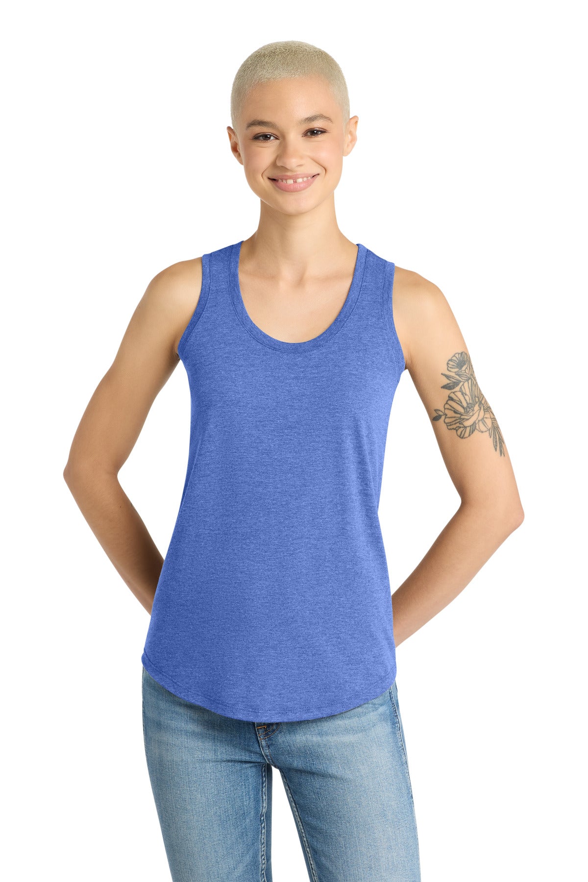 Custom logo District ® Women's Perfect Tri® Racerback Tank. DM138L in Royal Frost