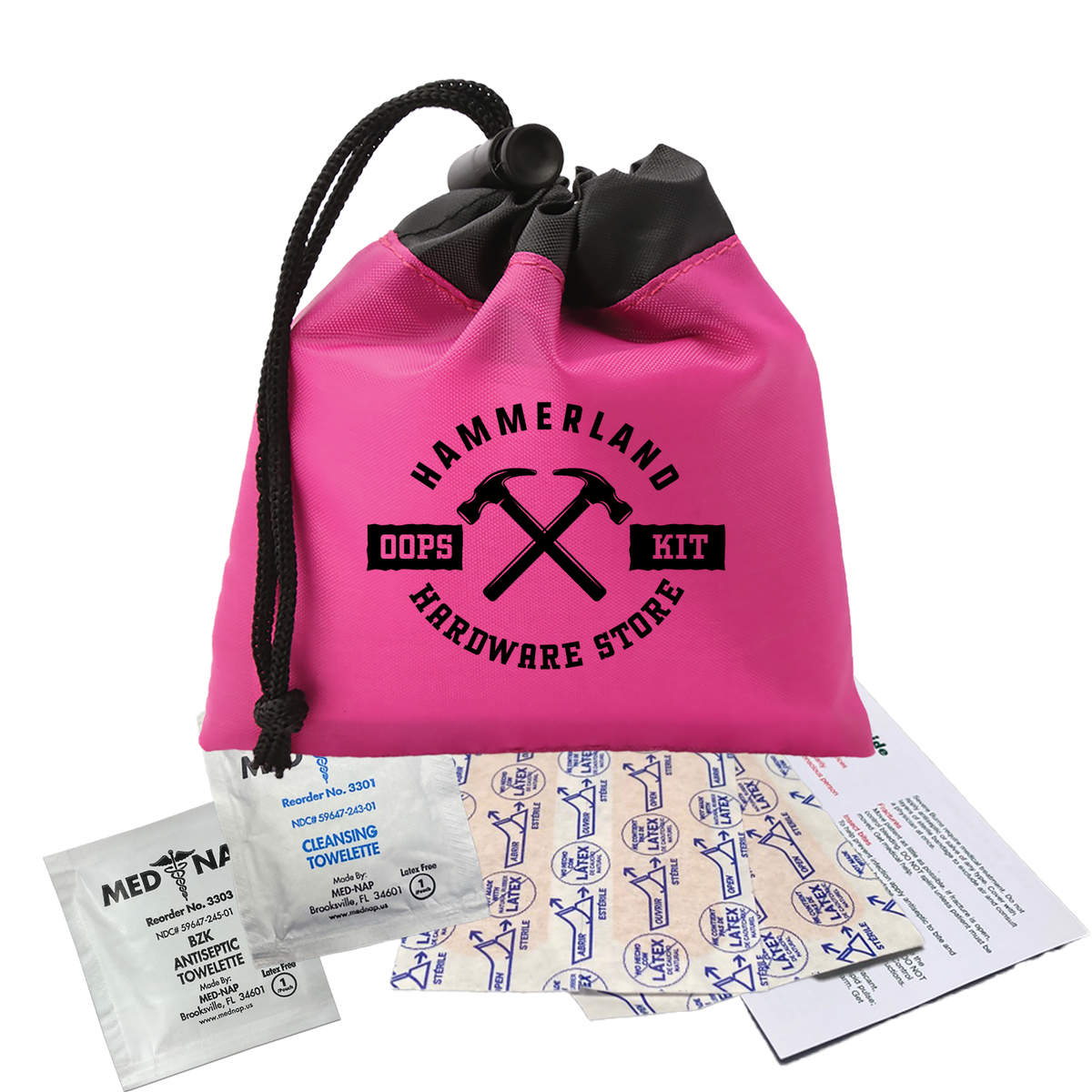 Custom logo Cinch Pouch First Aid Kit - 7 Piece