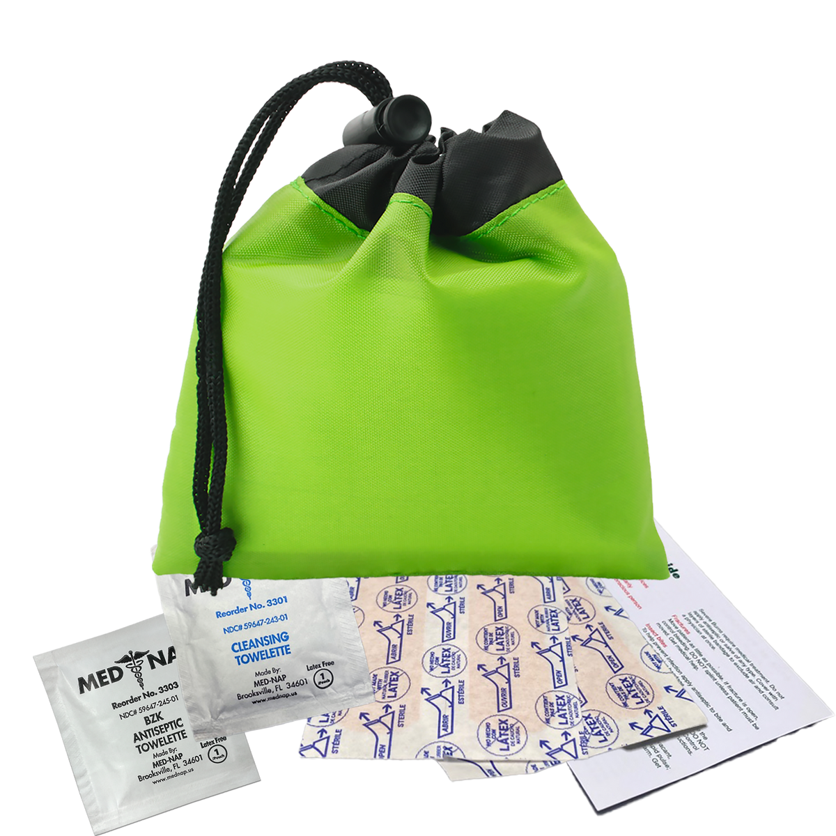 Custom logo Cinch Pouch First Aid Kit - 7 Piece