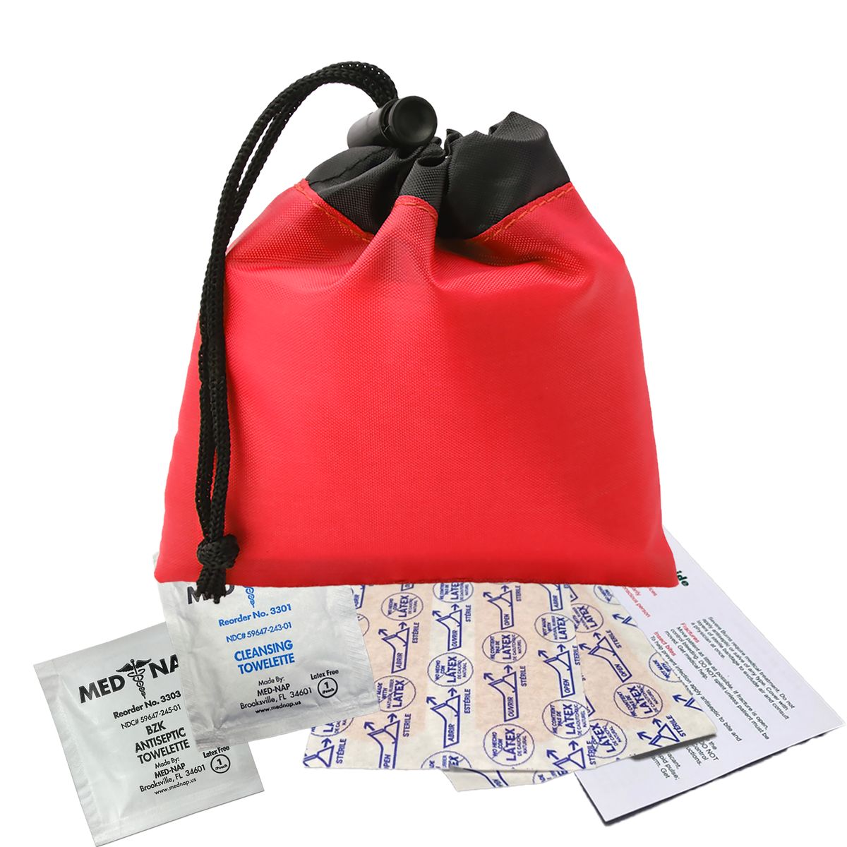 Custom logo Cinch Pouch First Aid Kit - 7 Piece