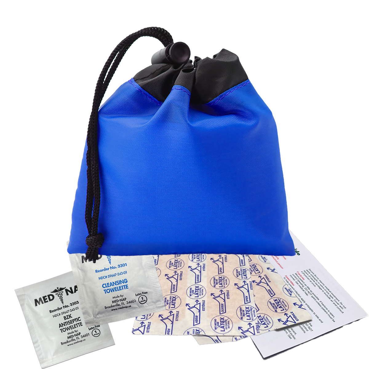 Custom logo Cinch Pouch First Aid Kit - 7 Piece
