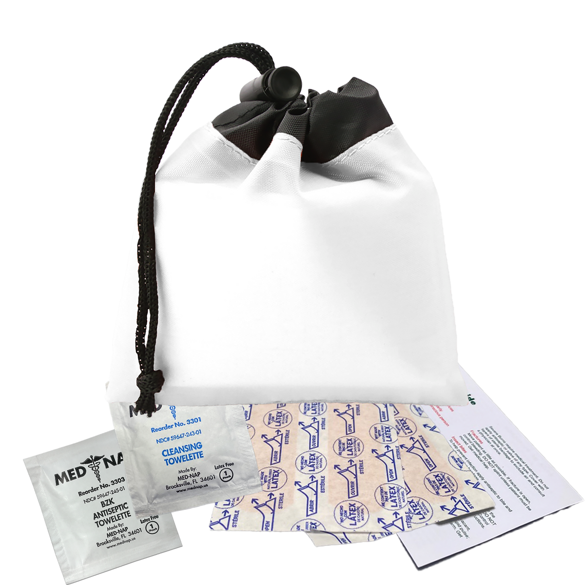 Custom logo Cinch Pouch First Aid Kit - 7 Piece