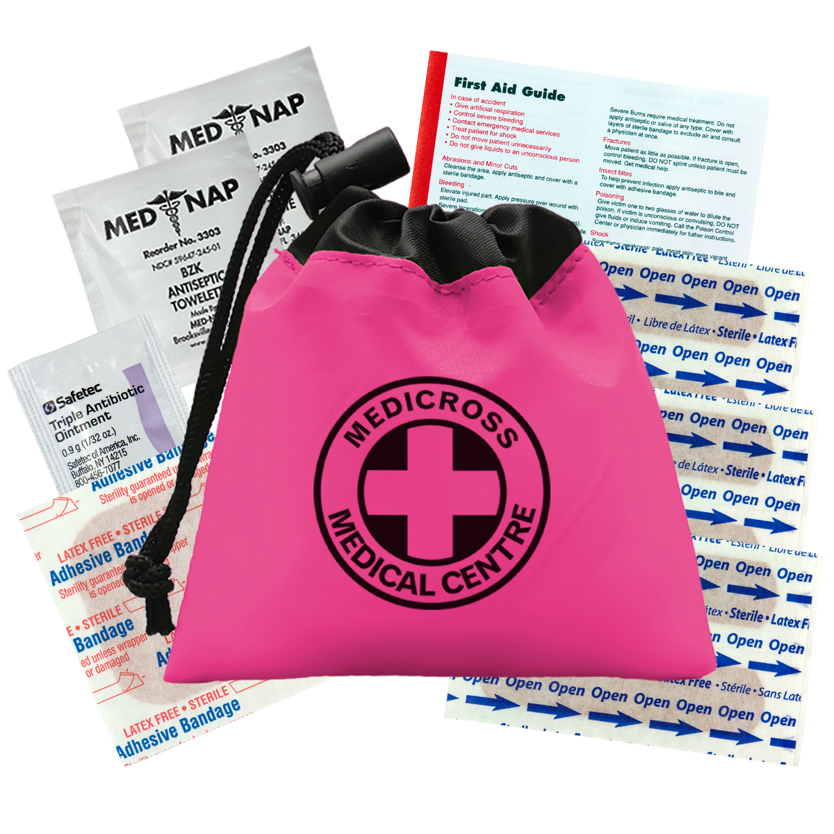 Custom logo Cinch Pouch First Aid Kit - 11 Piece
