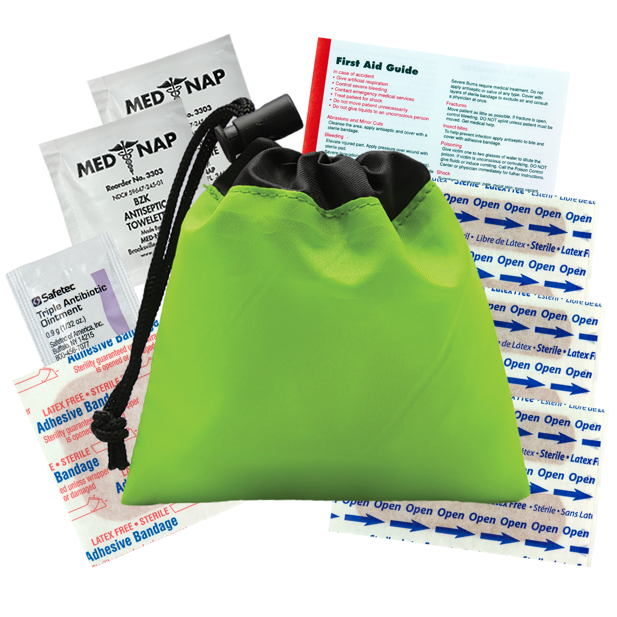 Custom logo Cinch Pouch First Aid Kit - 11 Piece