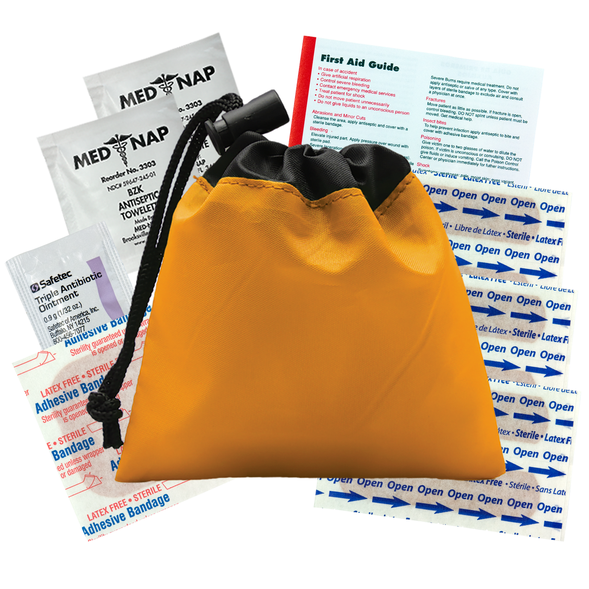 Custom logo Cinch Pouch First Aid Kit - 11 Piece