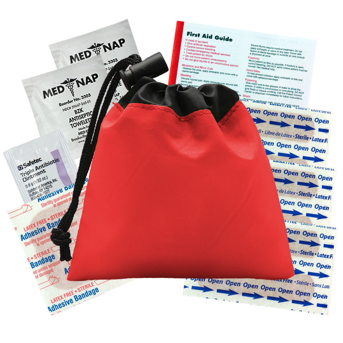 Custom logo Cinch Pouch First Aid Kit - 11 Piece