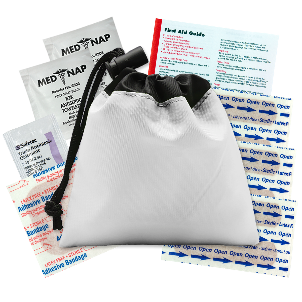 Custom logo Cinch Pouch First Aid Kit - 11 Piece