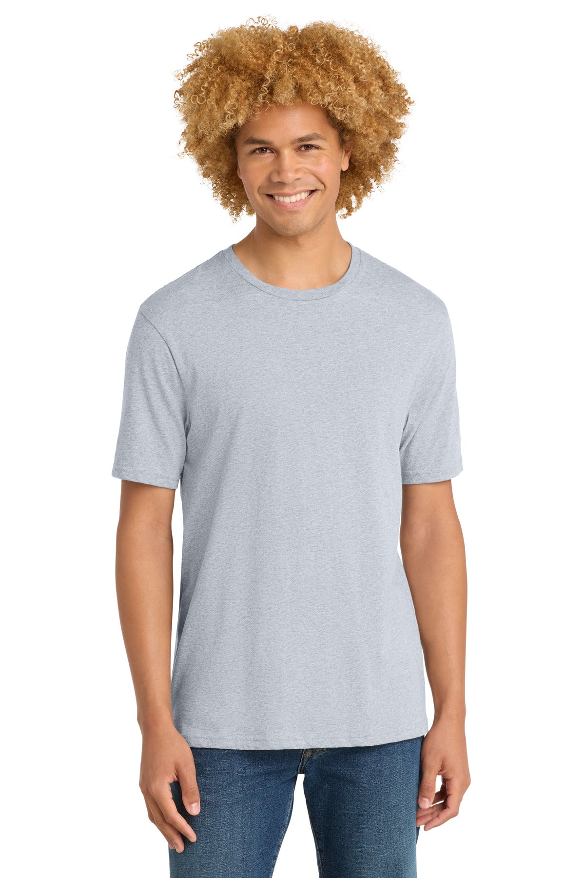 Custom logo District® Perfect Weight® Tee. DT104 in Ash