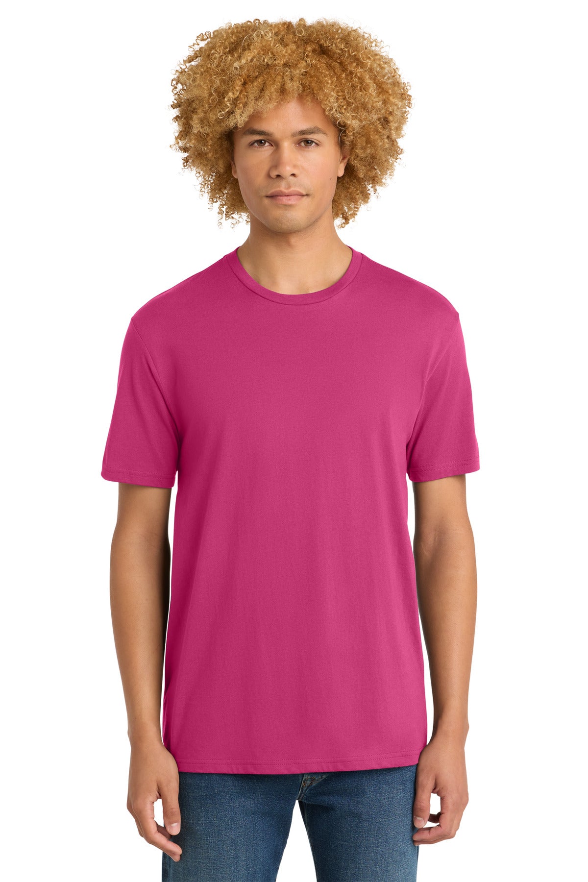 Custom logo District® Perfect Weight® Tee. DT104 in Dark Fuchsia