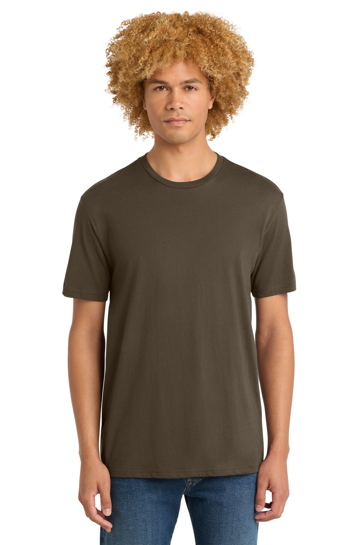Custom logo District® Perfect Weight® Tee. DT104 in Dark Mocha