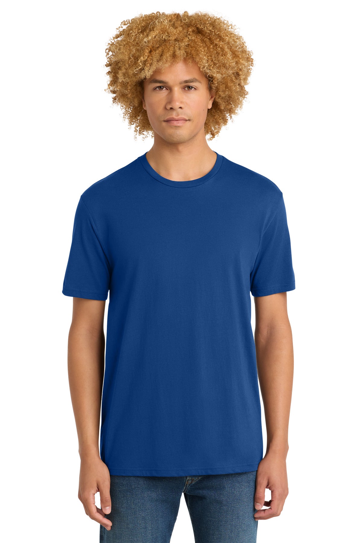 Custom logo District® Perfect Weight® Tee. DT104 in Deep Royal