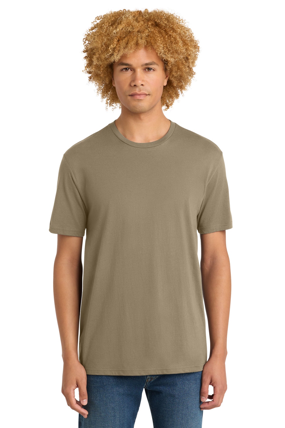 Custom logo District® Perfect Weight® Tee. DT104 in Dune