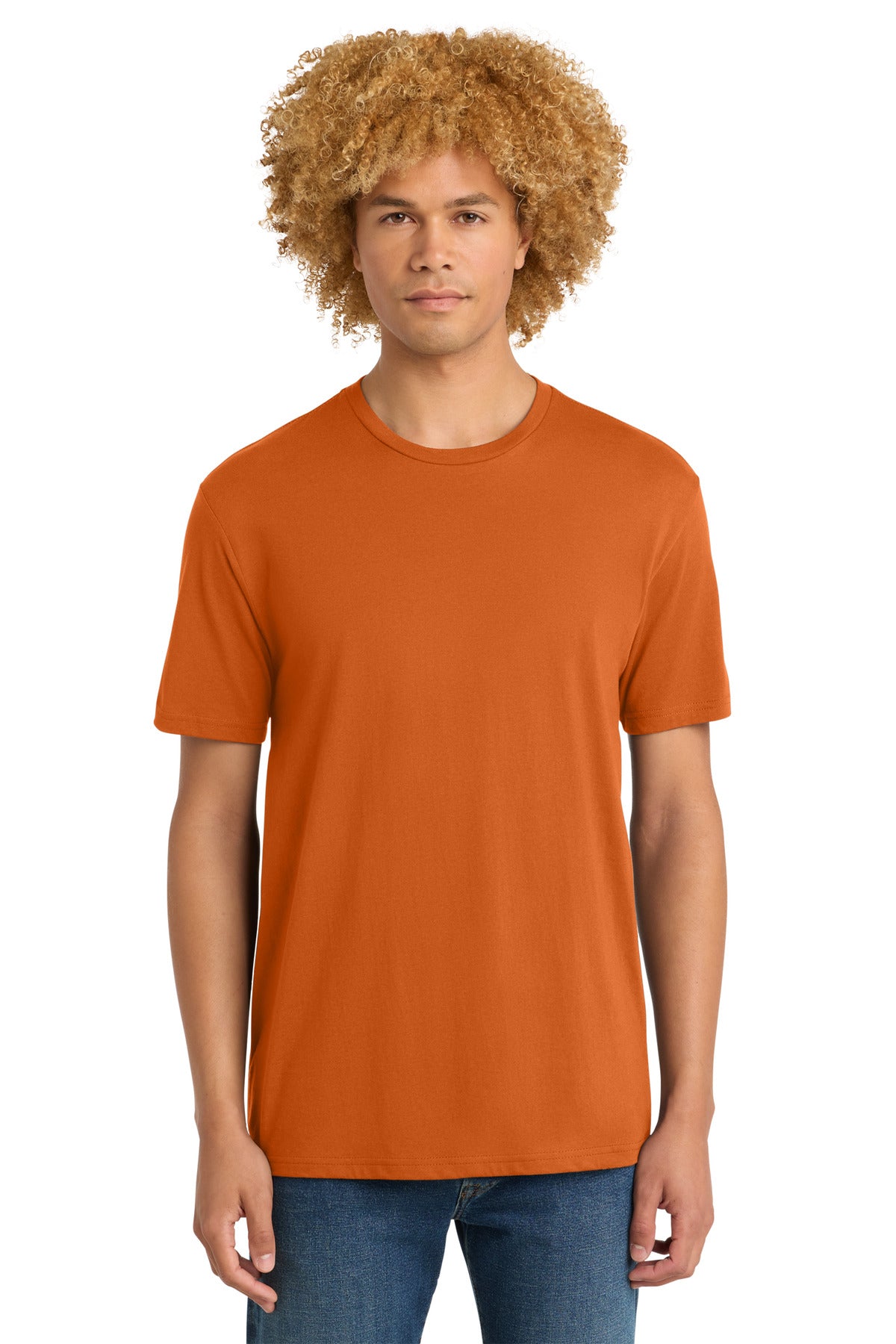 Custom logo District® Perfect Weight® Tee. DT104 in Harvest Orange