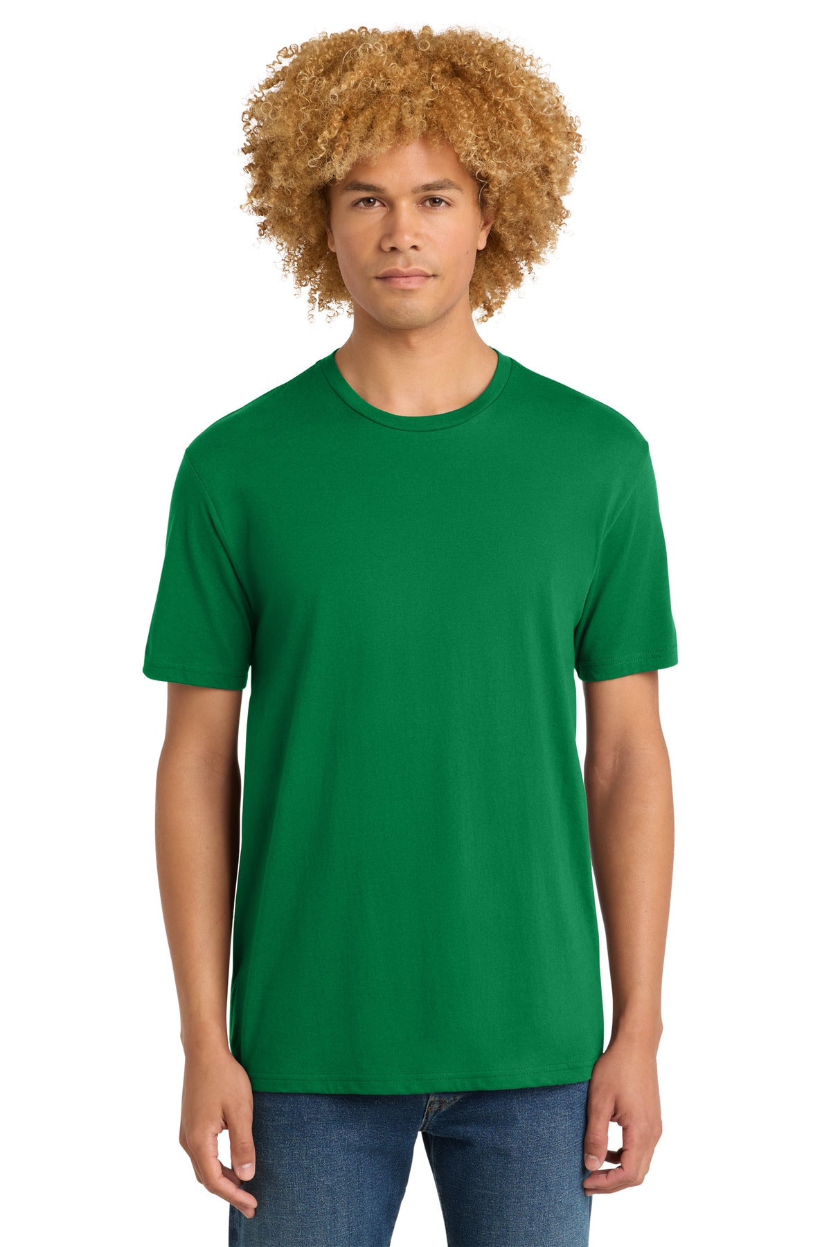 Custom logo District® Perfect Weight® Tee. DT104 in Meadow Green