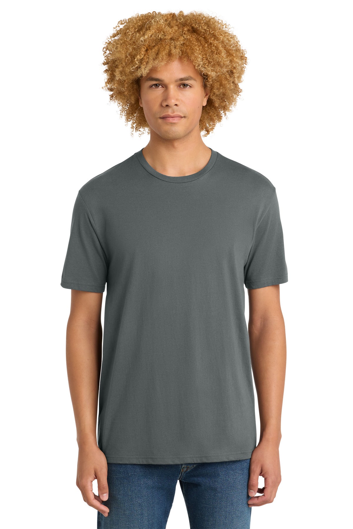 Custom logo District® Perfect Weight® Tee. DT104 in Metal Grey