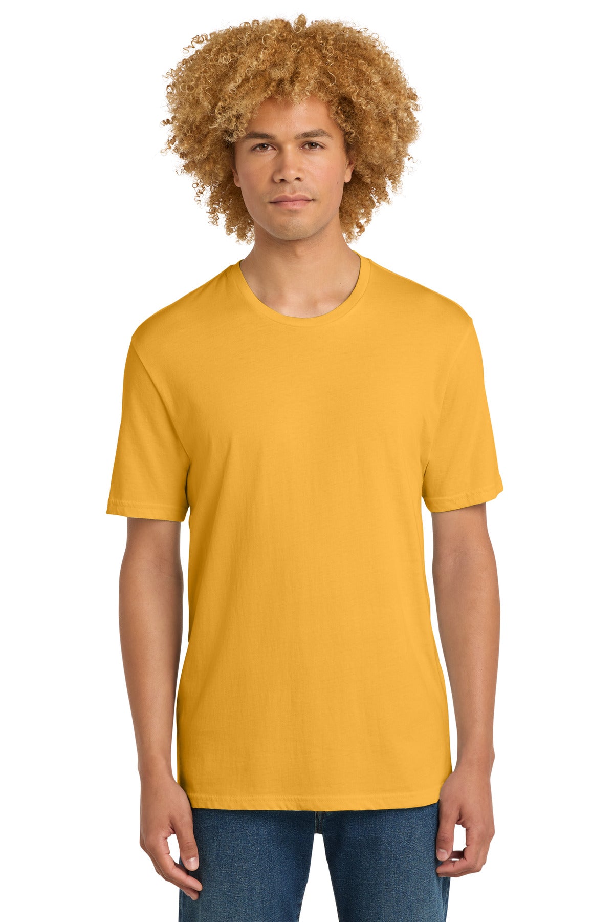 Custom logo District® Perfect Weight® Tee. DT104 in Warm Gold