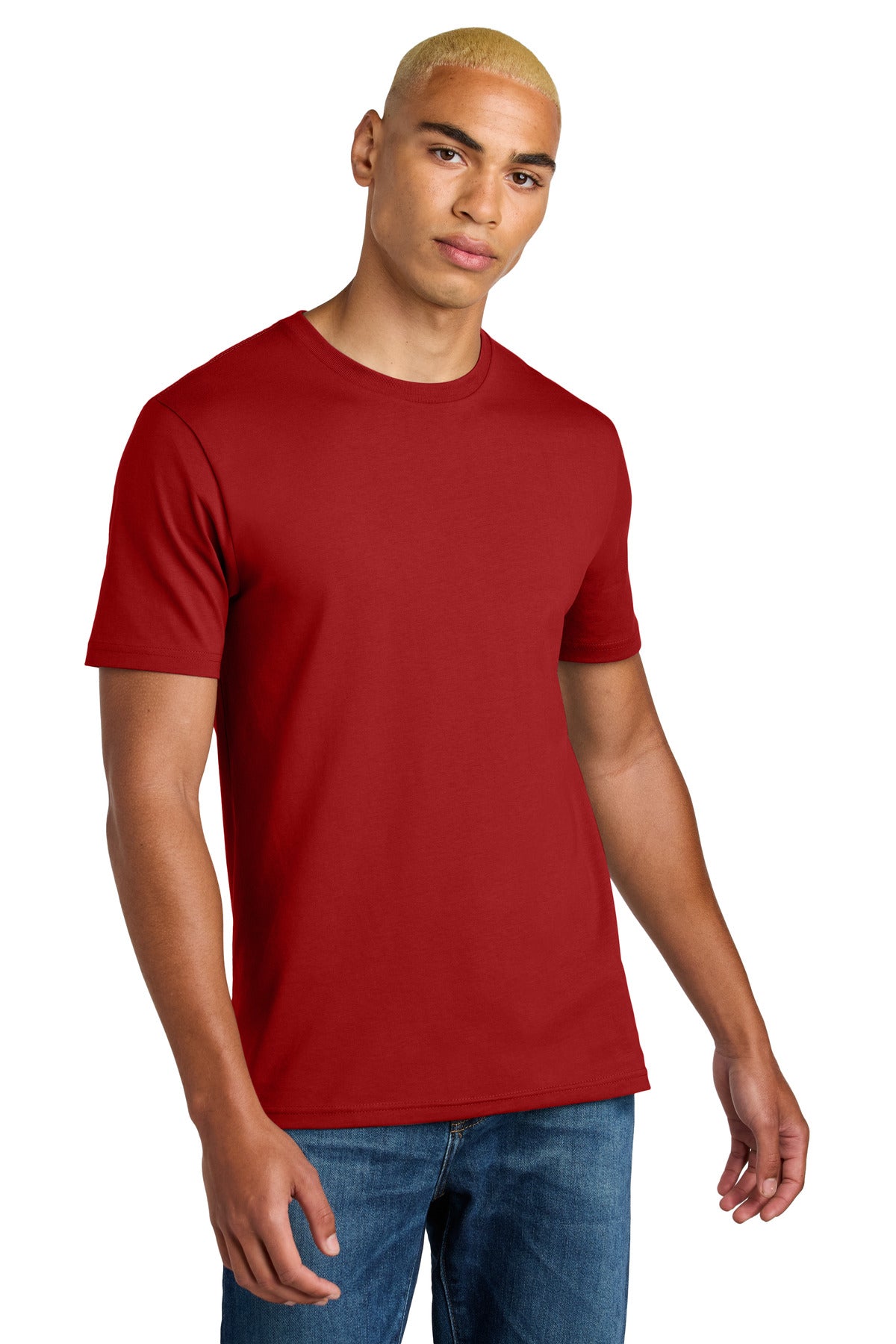Custom logo District® Perfect Weight® Icon Tee DT106 in Classic Red
