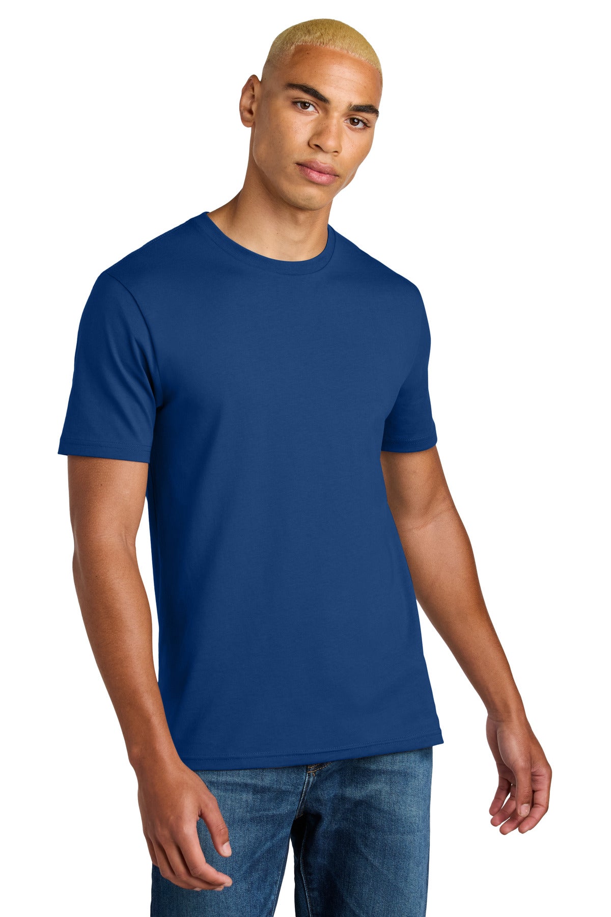 Custom logo District® Perfect Weight® Icon Tee DT106 in Deep Royal