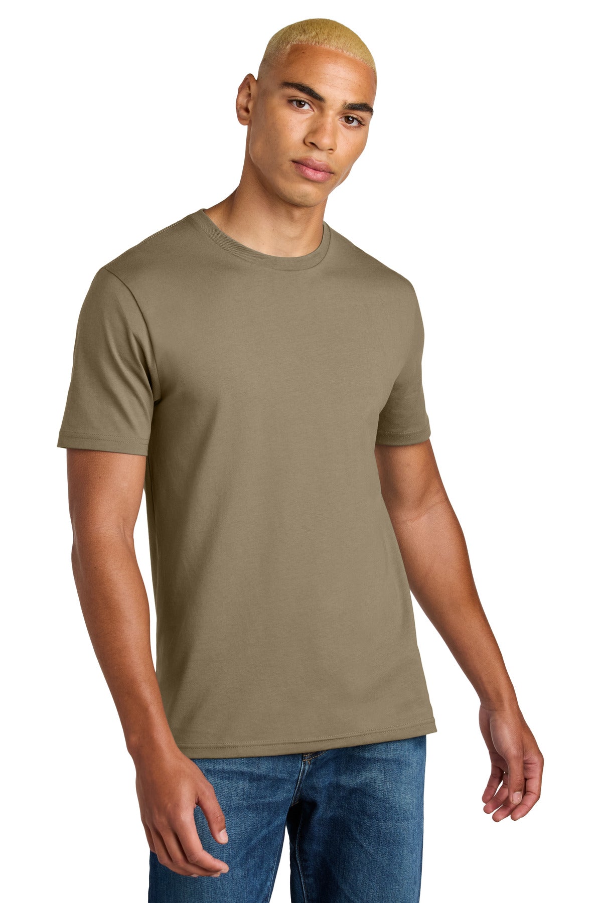 Custom logo District® Perfect Weight® Icon Tee DT106 in Dune