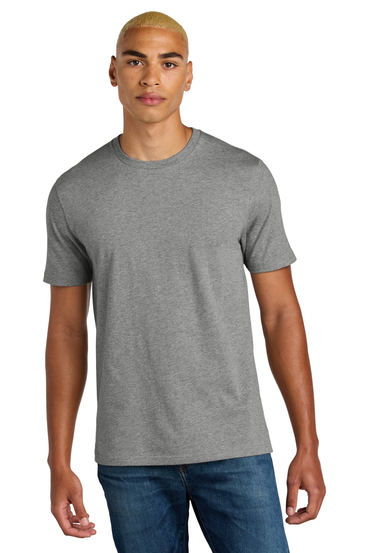 Custom logo District® Perfect Weight® Icon Tee DT106 in Heathered Steel
