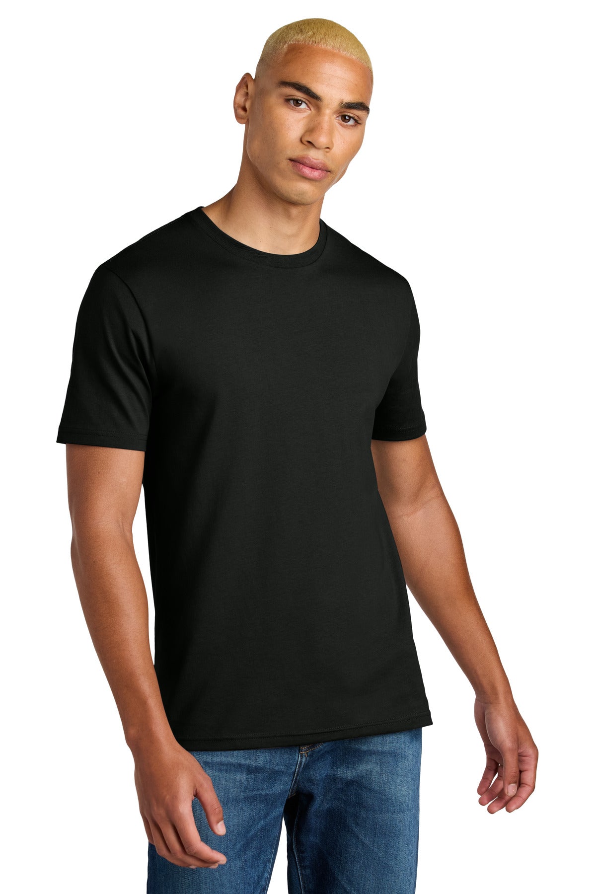 Custom logo District® Perfect Weight® Icon Tee DT106 in Jet Black
