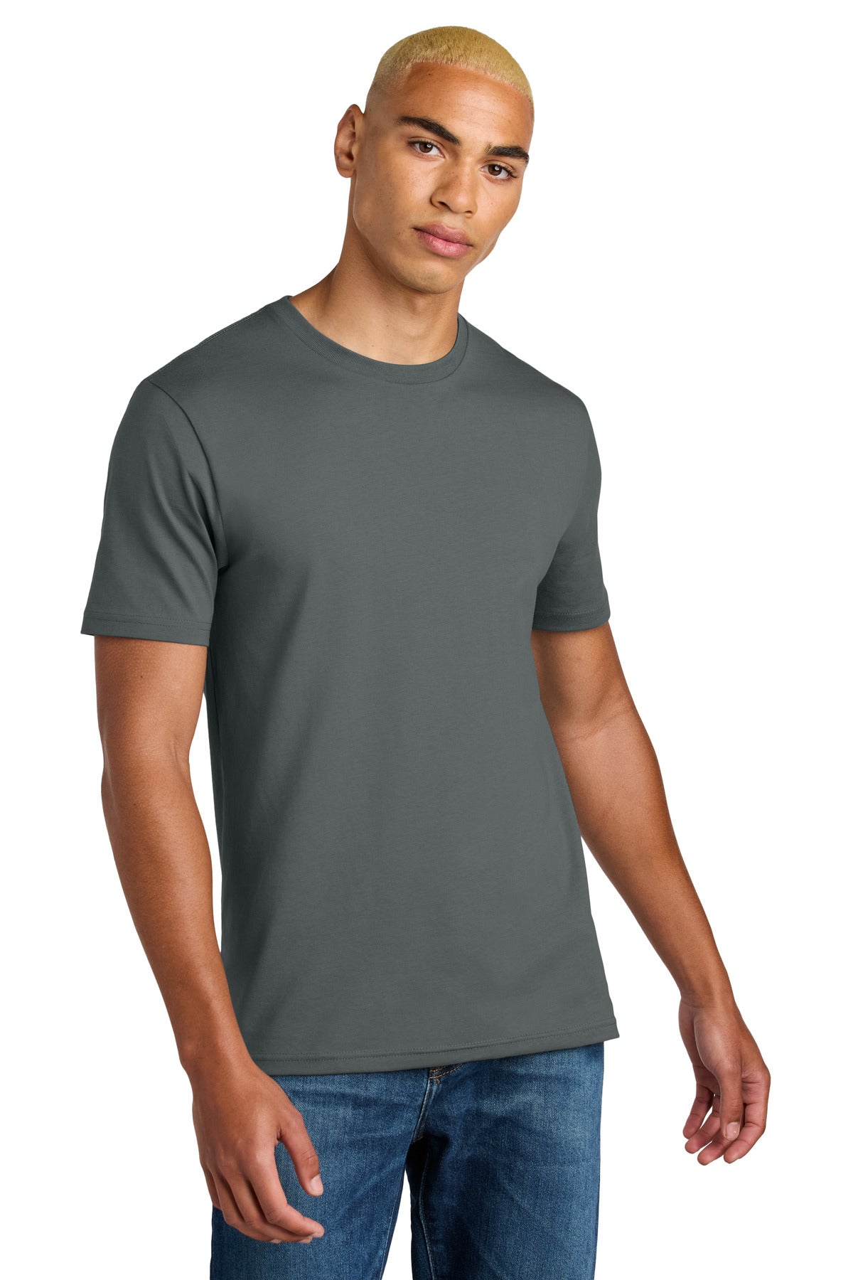 Custom logo District® Perfect Weight® Icon Tee DT106 in Metal Grey
