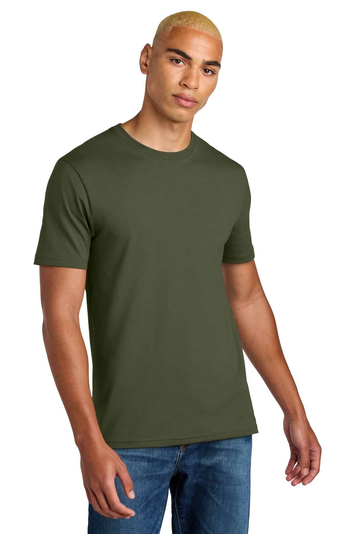 Custom logo District® Perfect Weight® Icon Tee DT106 in Military Green